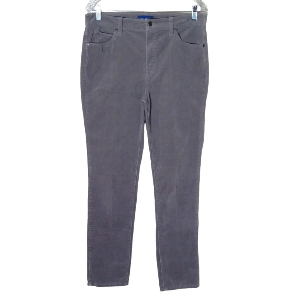Talbots gray corduroy high waist straight leg pants